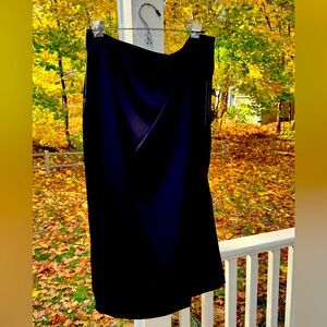 NWT Donna Karan Faux Wrap Midi Skirt -Black